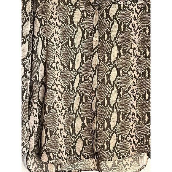 Kut from the Kut sheer snakeskin button up shirt Sz XL - Picture 2 of 3